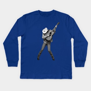 honky-tonk savior Playing Guitar Kids Long Sleeve T-Shirt